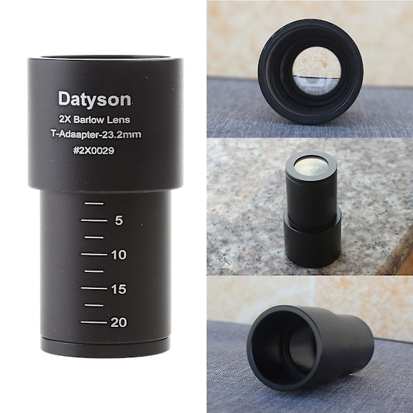 2x Barlow-lins för 23,2 mm monteringsport Biologiskt Mikroskop Optiskt Glaslins