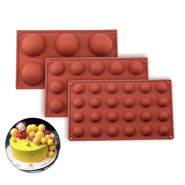 Silikoneform - Kugle / Halvkugle 6/8/15/4 - Is/Chokolade/Geléform