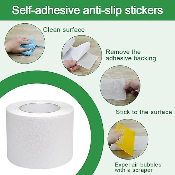 Anti-Slip Tape 10cm*10m, Transparent Trappe Anti-Slip Tape Klæbende Anti-Slip Tape Vandtæt Transparent Anti-Slip Tape Anti-Slip Tape til Trapper, Sh