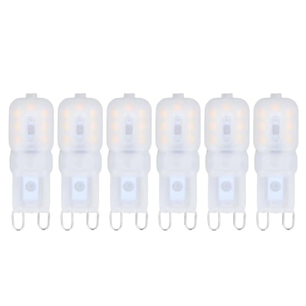 6-pak dæmpbare G9 LED-pærer 3W, varm hvid 360 grader til loftslamper[JUN]