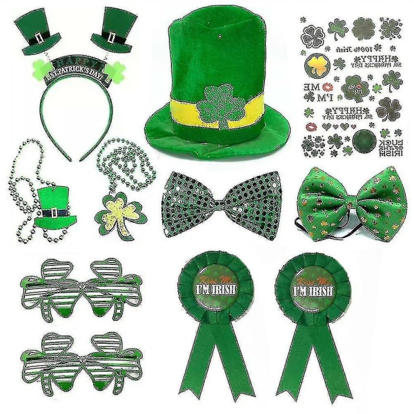 St. Patrick's Day Irish Festival Green Party Costume Set Fancy Dress Up Accessories