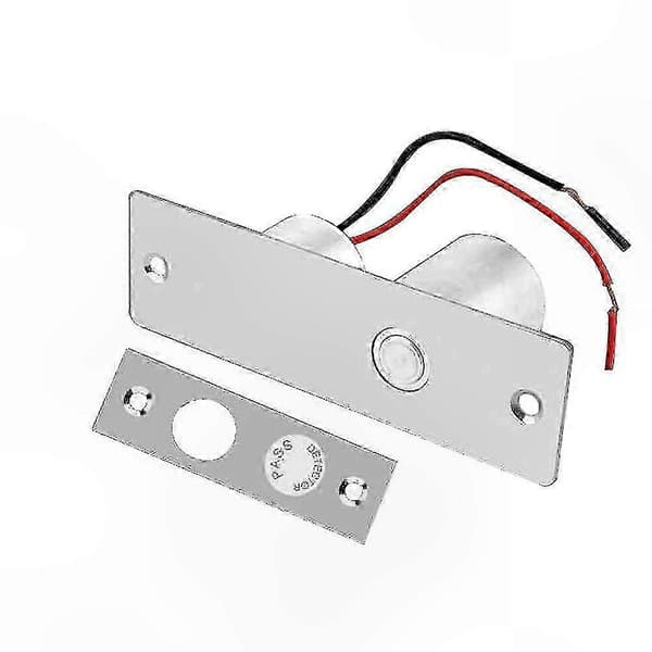 Mini elektrisk boltlås til døre, 12V DC rustfri stål enkeltlås, nem installation Silver