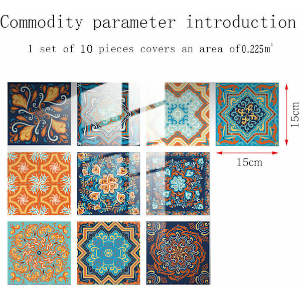 20 ark (15 x 15 cm) Mandala väggdekaler - PVC - Vattentät -