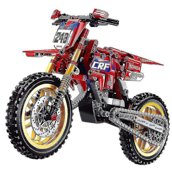 1:8 Tekninen huipputekninen moottoripyörä Motocross Crf -malli Rakennuspalikat Maastoauto MOTO Moc -palikat Lahjat Diy-lelut Lapset Pojat 556PCS