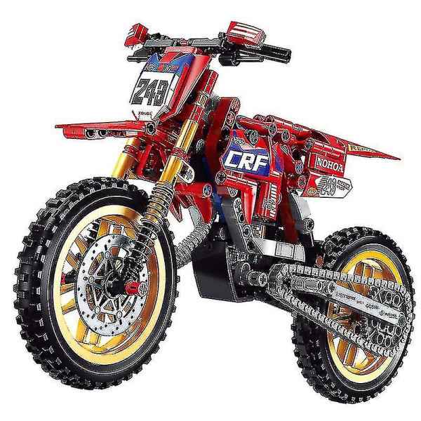 1:8 Teknisk højteknologisk motorcykel motocross Crf-model byggeklodser terrængående bil Moto Moc Mursten Gaver gør-det-selv-legetøj Børn Drenge 556PCS