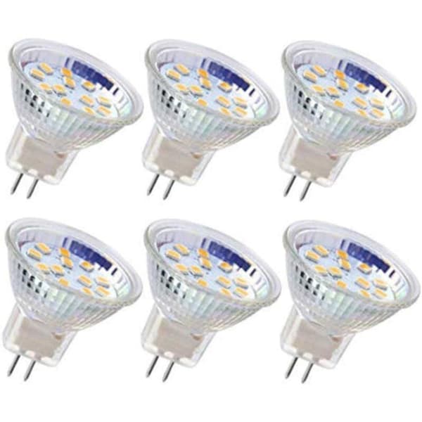 6-pack MR11 GU4 LED-spotlights, 3W 18LED, Ej dimbar, 12V AC/DC, Halogenekvivalent