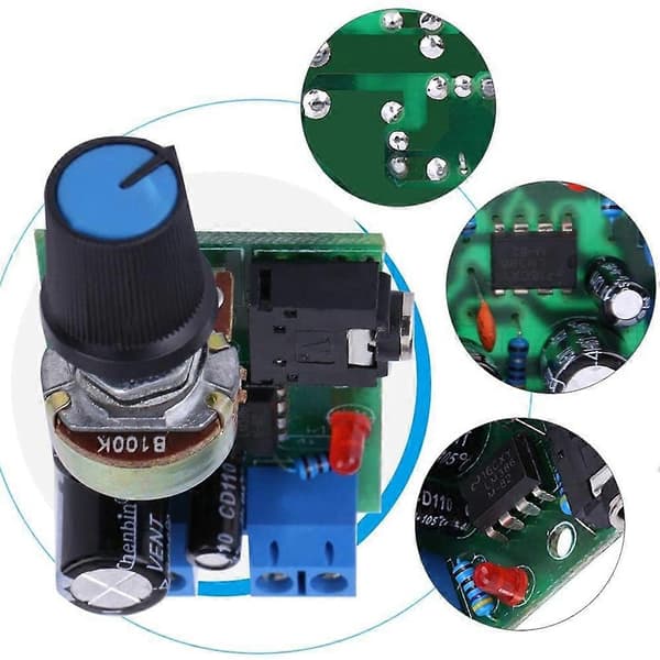 LM386 Super Mini Forstærkerkort, 3V-12V, til Højttaler Lydsystem DIY