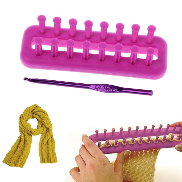 Rektangulär sjal stickningsväv kit set sy nål halsdukar DIY hantverk verktyg