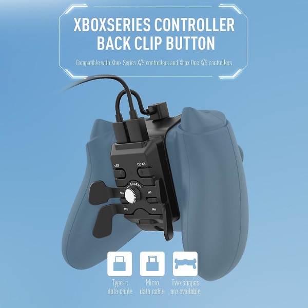Bakknappfeste for X-box One X S/x-box Series S/x, Gamepad Back Clip Back Button Controller Trådløst komfortabelt grep Programmerbar