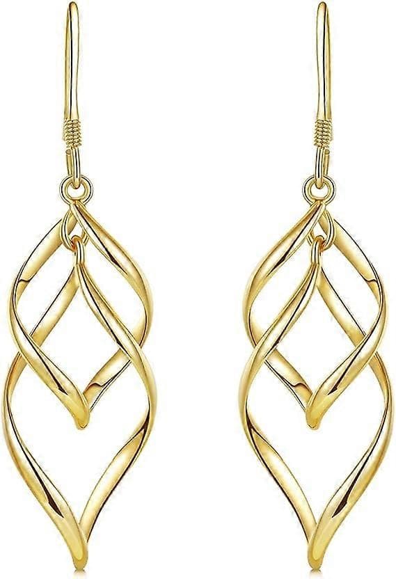 Gullbelagte Dangle Øredobber Klassiske Infinity Øredobber For Kvinner Jenter (Gull)