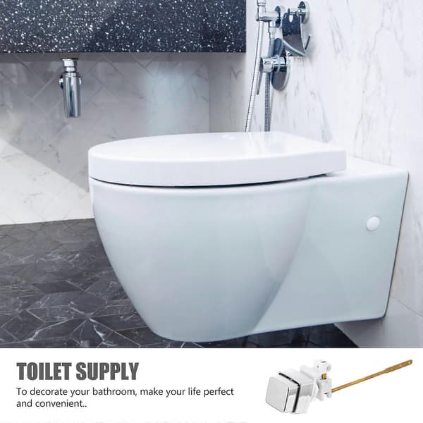 1 stk. toiletskylleknap i kobber (sølv) 24.00X5.00X5.00CM Silver