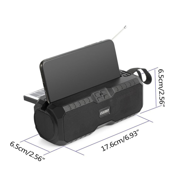 Skrivbords Bluetooth-kompatibel 5.0 Högtalare Solcells Ljudfält 1200mah Batteri