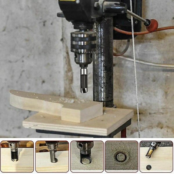 Standard trædyvelskærere korkhulsavværktøj HSS tapbor skæresæt 8 pakker kulstofstål klo træ kork skærere og konisk skaft boremaskinesæt