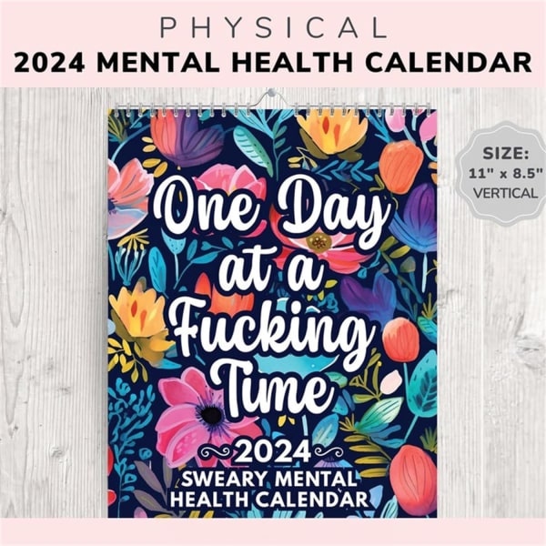 Funny Mental Health Calendar 2024, Funny Swear Calendar, En dag i en jävla tid (Väggkalender - 1 stycke)