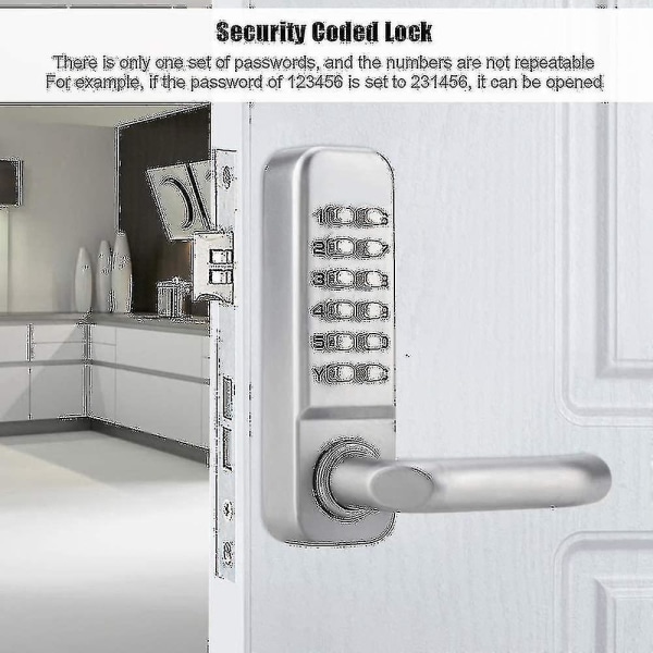 Waterproof Mechanical Code Lock - Keyless Combination Door Lock For Wooden Office Doors