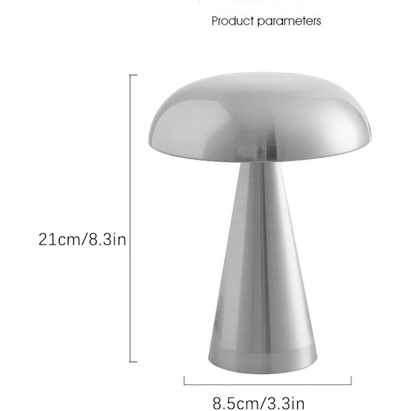 Soppbord Nattlampe, Sengelampe USB Lading Nattlys Utendørs Bar Bordlampe Lys Oppladbar Trådløs Moderne Lampe  (1 stk Sølv)