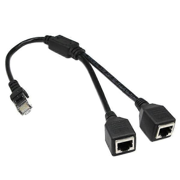 1 Han Til 2 Hun RJ45 Ethernet Netværk LAN Forlænger Splitter Kabel Adapter