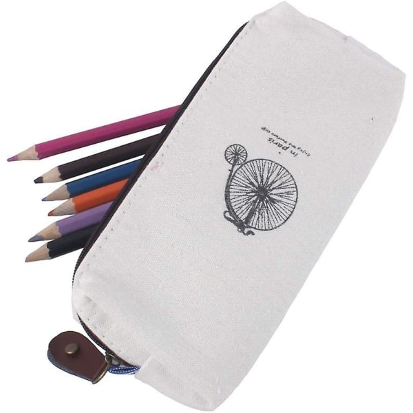 Set med 4 canvas pennfodral | Pennmärkehållare | Kosmetiska väskor