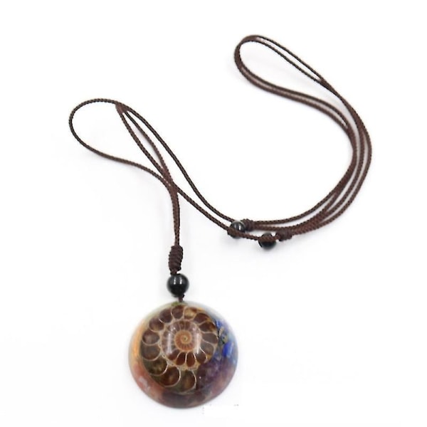 Natural Healing Crystal Stone hänge halsband justerbar spiral halsband smycken A
