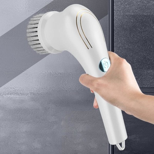 Elektrisk Spin Scrubber, Bruse Scrubber Bærbar Håndtag Scrub Børster Rengøring Udskiftelige Rengøringsbørste Hoveder Flise Fuget Komfur Kar Vask Opvask