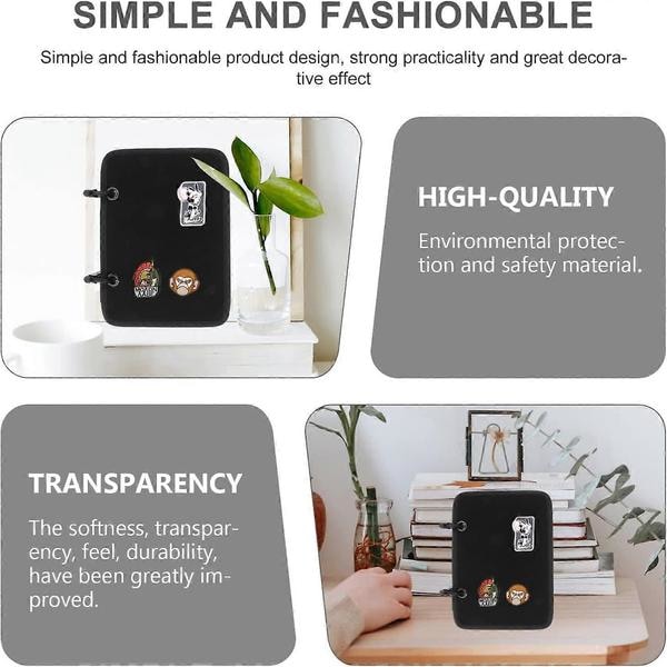 Patch Display Holder Panel Flip- Page Patch Book Patches Binder Organizer for Military Hook and Loop Emblems, 1 sett D- black