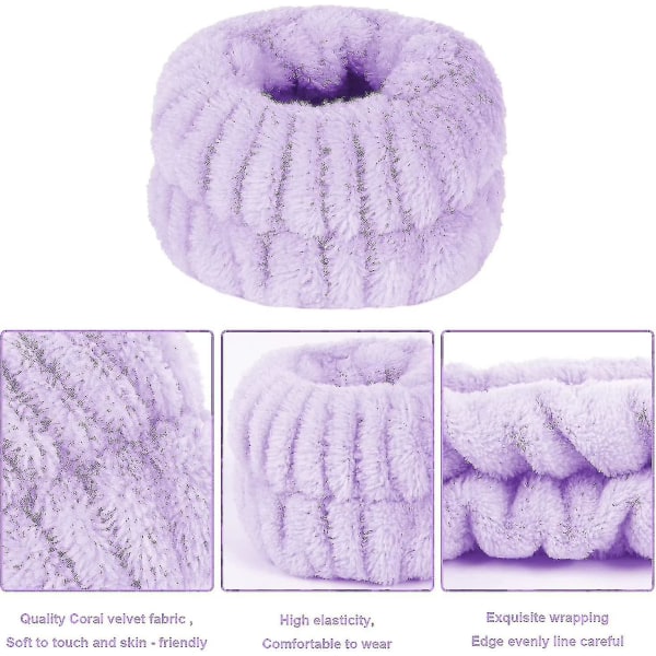 8 stk. ansigtsvask armbånd mikrofiber håndledsvask håndklæde bånd spa armbånd til ansigtsvask absorberende