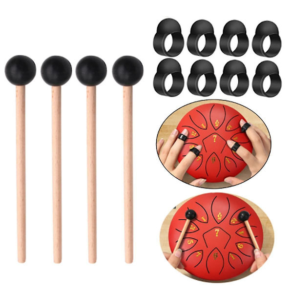 8 kpl teräskielinen rumpu sormenpäät sormenholkit Handpan 4 kpl Ethereal rumpu rumpukapula setti Pe