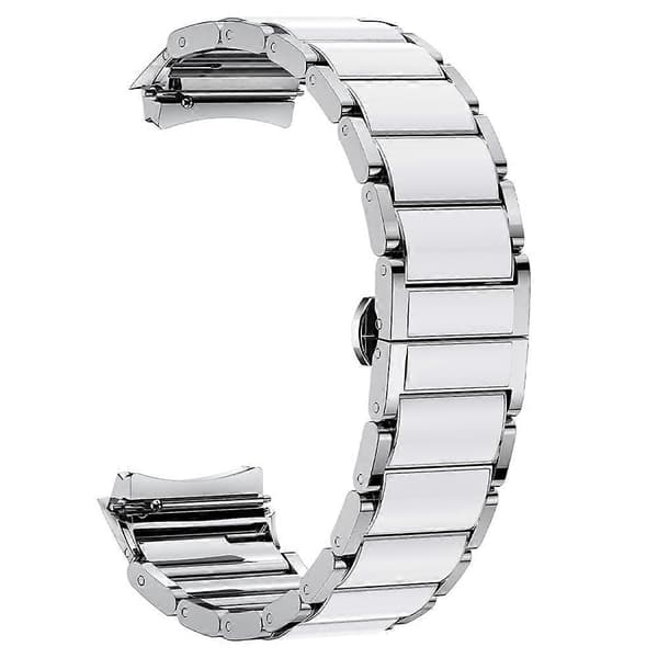 Til Huawei Watch 5 42mm Urrem i rustfrit stål med keramisk finish Silver Silver
