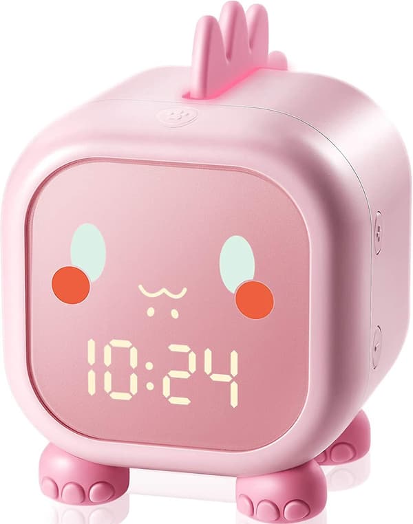 Children's Alarm Clock with 4 Brightness LED Touch Control Pink