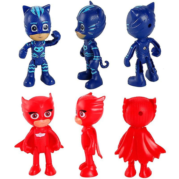 6 st/set Pj Masks Catboy Cloak Actionfigurer Barn Leksak Present 60 pcs