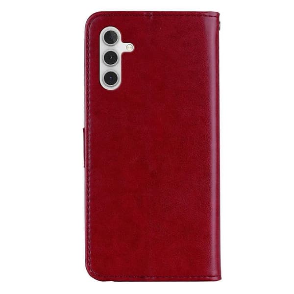 Plånboksfodral för Samsung Galaxy A36 5G Uggla Blomma Tryckt Strass Läderfodral - Grå Multicolor Red