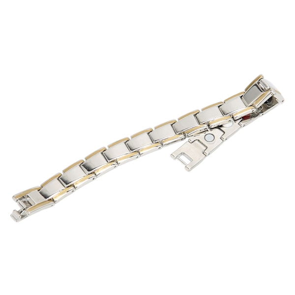 Trendigt magnetiskt armband i titanstål Utsökt elegant magnetisk terapiarmband för män och kvinnor (silverguld) 0.1