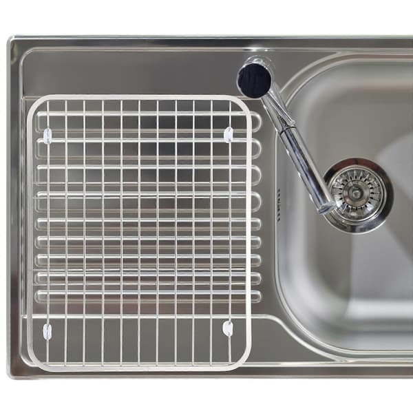 Opbevaringsstativ i rustfrit stål, afløbsstativ til vask, afløbsstativ til køkkenudstyr 31.8X26.7CM Silver