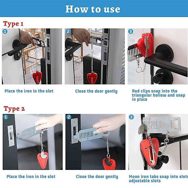 Portable Door Lock For Travel,door Lock From Inside Door Security