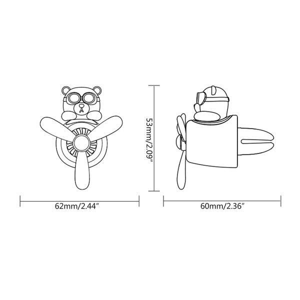 Bjørnformet luftfrisker til ventilasjon - Bjørn Pilot Dyr Bilvarer Ornament