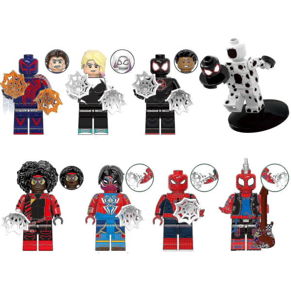 8 stk/sæt Marvel Spider-man Miles Gwen Series Minifigur byggeklodser Action Figurer Legetøj Gave til børn