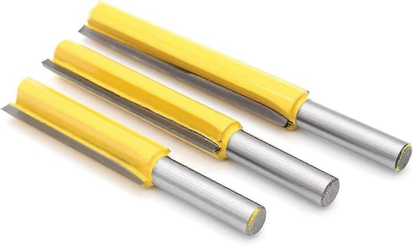 3 stk. 8 mm skaft ekstra lang fræserbit, træbearbejdning endefæser ekstra lang endefæser lige endefæser 8 mm