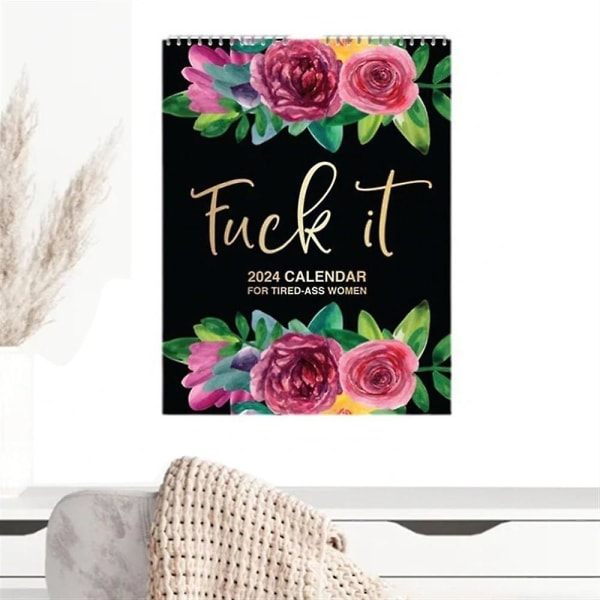Hängande kalenderdekor Fuck It: 2024-kalender för trötta kvinnor hemmakontor