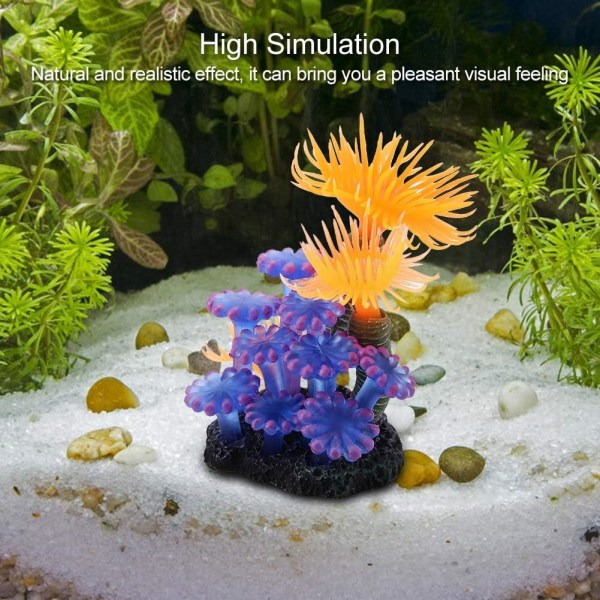 Simulert korallfisketank silikonanemone landskapsdekorasjon ornamenter