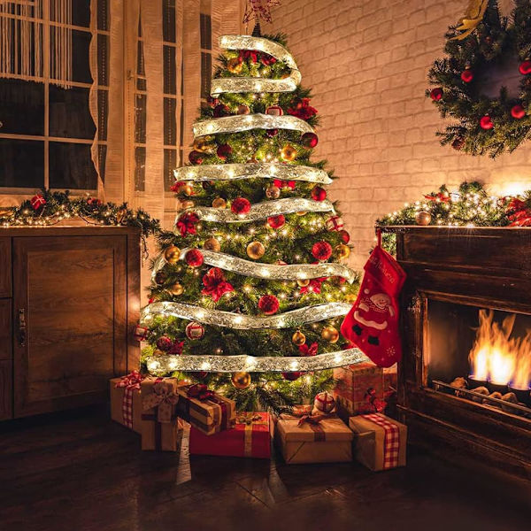 Joulunauhavalot, Led Xmas -nauhavalot Joululomajuhlakoriste