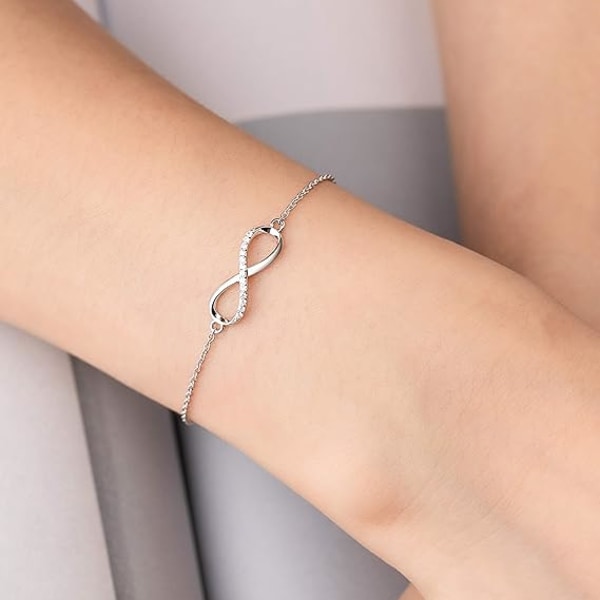 Bracelet Thin Sterling Silver 925/Gold/Rose Gold Zirconia Women's Girl Girlfriend Sister Friend Mother Birthday Christmas Valentine's Day Mother's Day