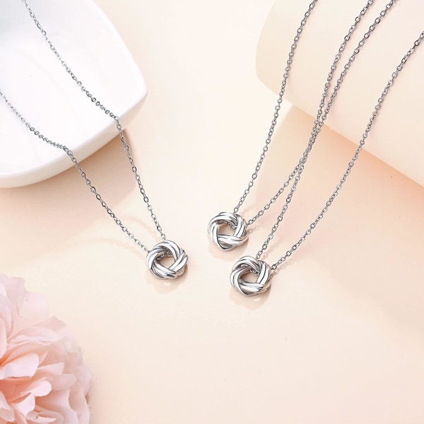 3 stk. Bedste veninde halskæder Forever Love Knot Infinity matchende venskabshalskæder smykker til piger kvinder søstre