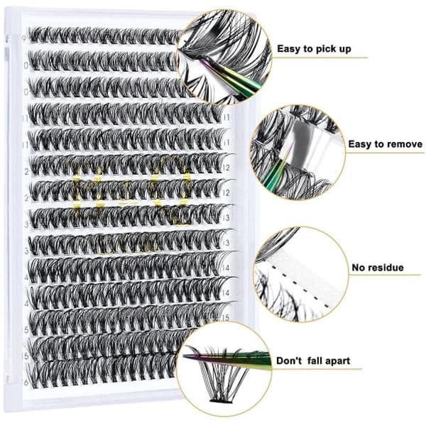 Lash Clusters 40D-0.07C-10 B&Q Individual Eyelashes 240