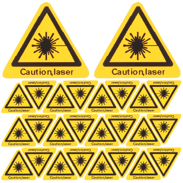 50 stk Forsiktig-klistremerke Sikkerhetsklistremerke Forsiktig laserskilt Forsiktig laseradvarselsskilt