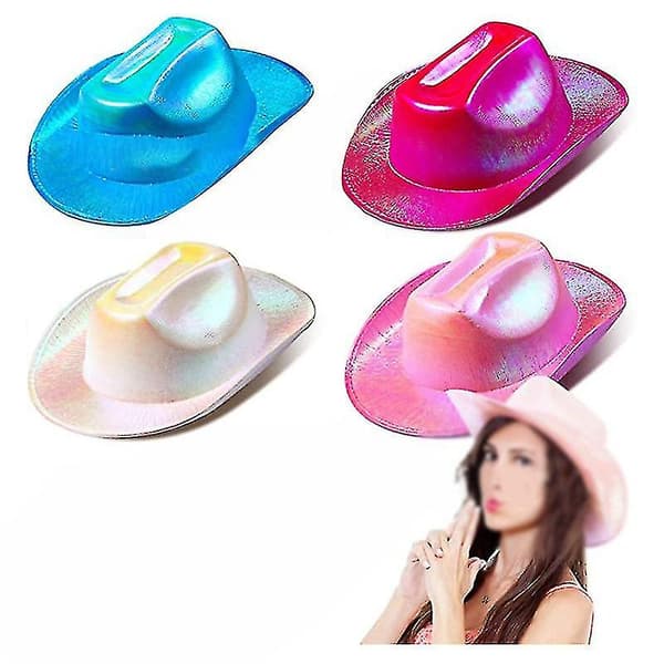 Glitrende Glitter Space Cowboy Hat Hvid
