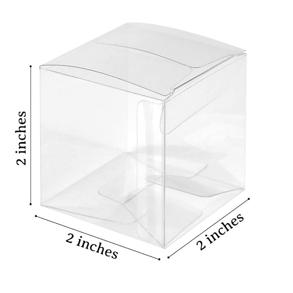 50 st transparenta plastlådor för presenter PVC-förpackningslåda presentförpackning transparent låda bröllopsgåva låda