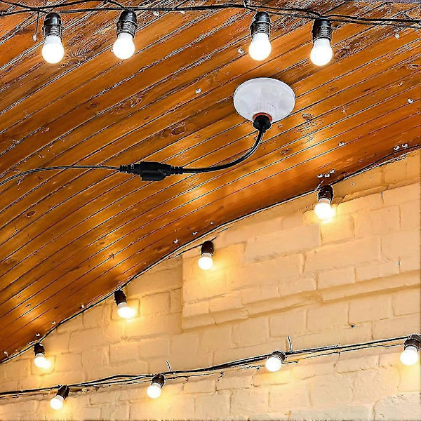Pærestikdåseadapter, E26/e27 Pærestik til Stikadapter Konverter 3 2 Ledning, til Garage Black