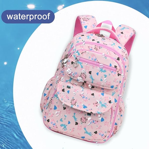 Ryggsekk jenter barn skolesekk stor kapasitet liten skolesekk enhjørning ryggsekk jenter reise ryggsekk 5-12 år gammel Pink Bunny Pink Bunny M