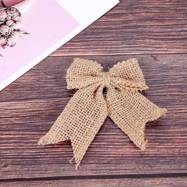 30 st Burlap Bågar Burlap Båge Knyt Handgjord Burlap För Jul Dekorera Trädfestival Semester Par