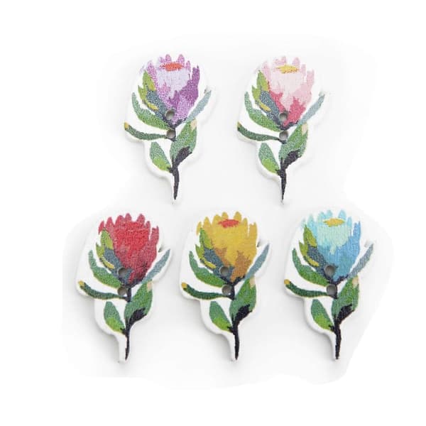 200 stk. blomsterformede træknapper, blandede dekorative knapper, 2-huls knapper til syning